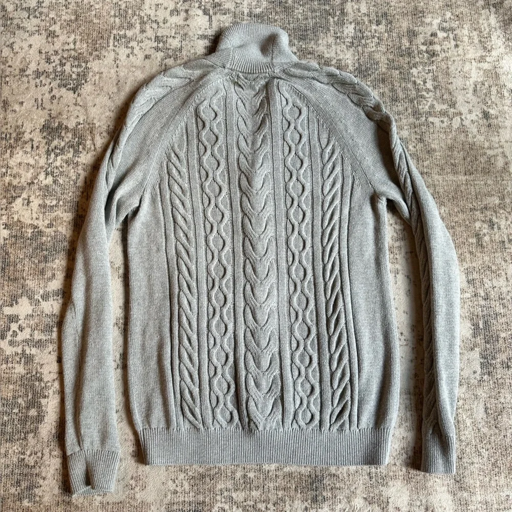 Banana Republic Cable Kit Fisherman Sweater Shawl Collar Button Front Size Med‎